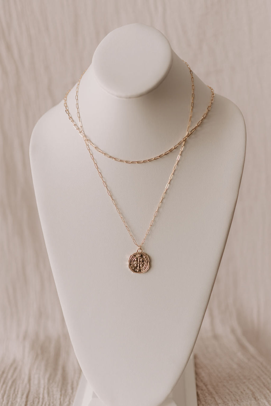 Cross Pendant, Cross Necklace, Handmade Jewelry, Coin Pendant, Personalized, Custom Jewelry, Gold Jewelry, Link Chain, Birthday Gift