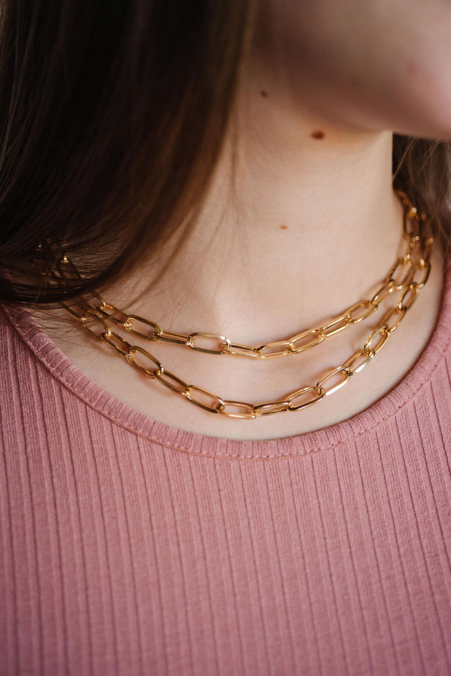 Large Link Chain, 18k Gold Filled Chain, Paperclip Chain, Gold Chain, Gold Jewelry, Necklace, Choker, Layering Jewelry, Christmas Gift, XXL