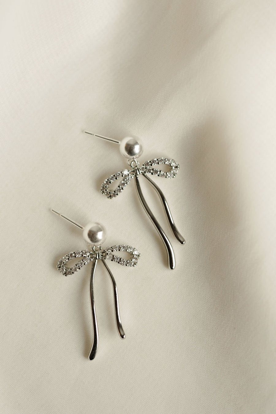 Dangly Bow Earrings - Sparkly