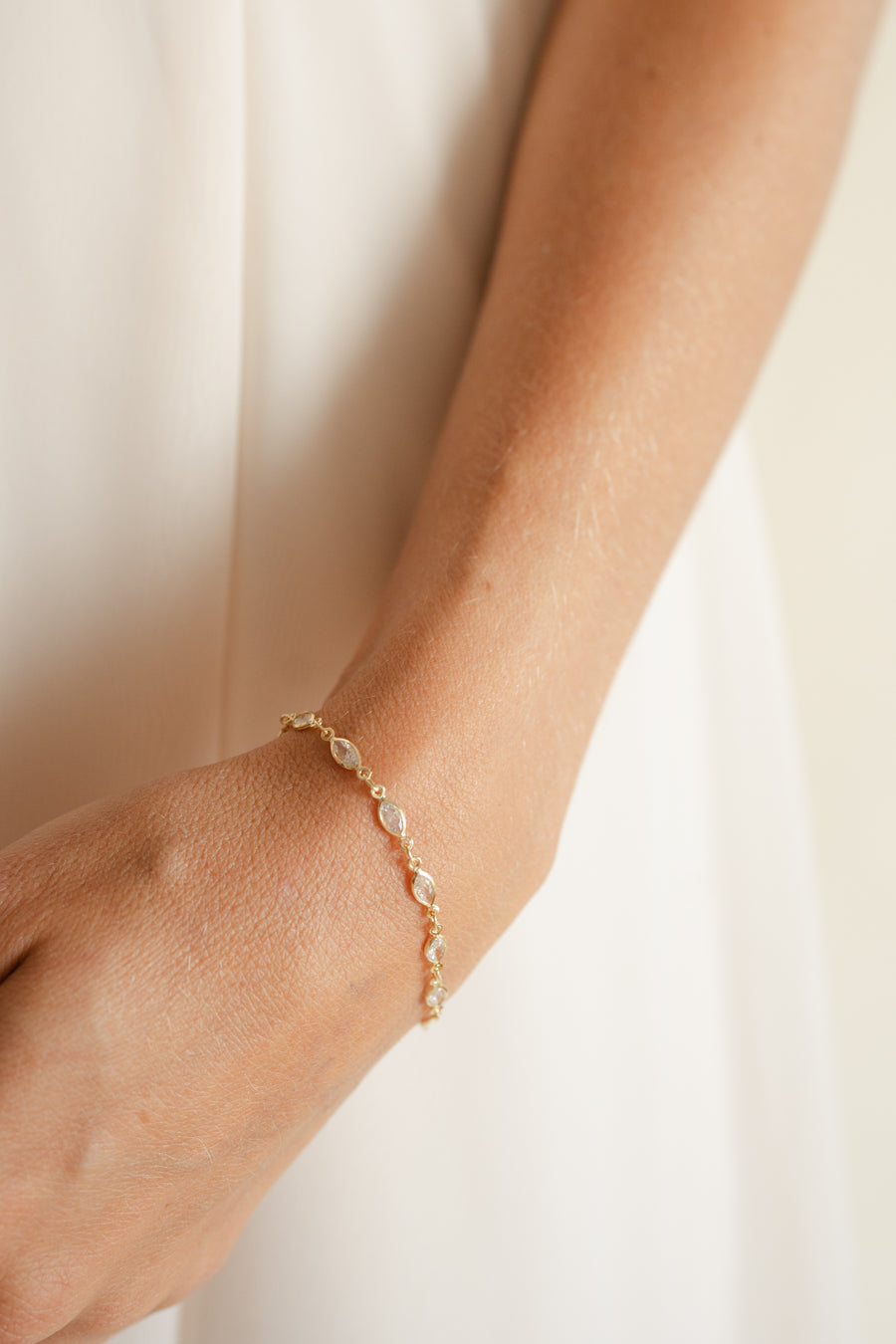 Ellipse Bezel CZ Bracelet