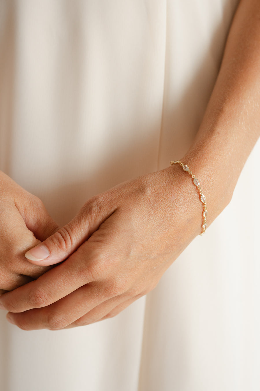 Ellipse Bezel CZ Bracelet