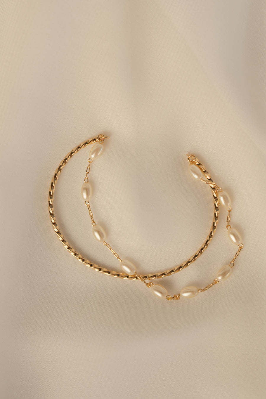 Twisted Pearl Cuff Bracelet